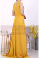 Licou Collar Long Sleeveless  Mustard Yellow Prom Dress - Ref L1968 - 05