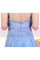 Sky Blue Plus Size Long Chiffon Bridesmaid Dresses Shiny Neckline - Ref L1969 - 06