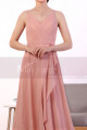 Long Strap Chiffon Pink Bridesmaid Dresses With Train - Ref L1970 - 02