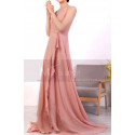 Robe De soirée Cérémonie Rose A Volant Avec Traine - Ref L1970 - 04