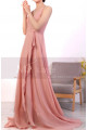 Long Strap Chiffon Pink Bridesmaid Dresses With Train - Ref L1970 - 04