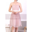 Draped Top Pink Chiffon Strapless Dress - Ref C922 - 05