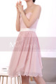 Draped Top Pink Chiffon Strapless Dress - Ref C922 - 02
