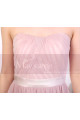 Draped Top Pink Chiffon Strapless Dress - Ref C922 - 07