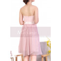 Draped Top Pink Chiffon Strapless Dress - Ref C922 - 03