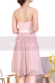 Draped Top Pink Chiffon Strapless Dress - Ref C922 - 03