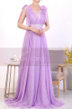 Long Chic Lilac Backless Dress With Lace And Bows On The Shoulders - Ref L1972 - 04