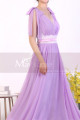 Long Chic Lilac Backless Dress With Lace And Bows On The Shoulders - Ref L1972 - 06