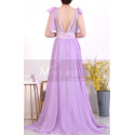 Long Chic Lilac Backless Dress With Lace And Bows On The Shoulders - Ref L1972 - 03