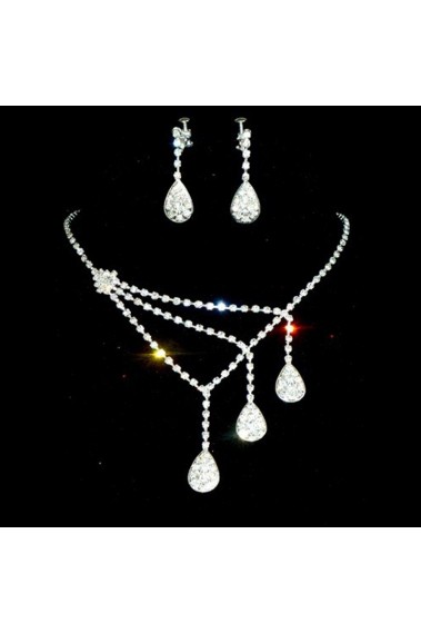 Necklace and earring set sparkly stone - E100 #1