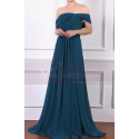 Off The Shoulder Chiffon Green Maxi Dress For Ceremony - Ref L1973 - 02