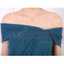 Off The Shoulder Chiffon Green Maxi Dress For Ceremony - Ref L1973 - 04