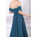 Off The Shoulder Chiffon Green Maxi Dress For Ceremony - Ref L1973 - 05