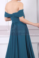 Off The Shoulder Chiffon Green Maxi Dress For Ceremony - Ref L1973 - 05