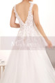 Embroidered A-Line Transparency White Backless Wedding Dresses With Train - Ref M067 - 02