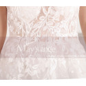 Embroidered A-Line Transparency White Backless Wedding Dresses With Train - Ref M067 - 07