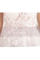 Embroidered A-Line Transparency White Backless Wedding Dresses With Train - Ref M067 - 07