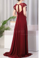 Backless burgundy Red Prom Dresses With Lace V Neckline - Ref L1974 - 05