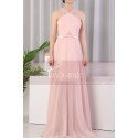 Long Pink Prom Dress Chiffon With Cut Out Top And Waist Belt - Ref L1975 - 02