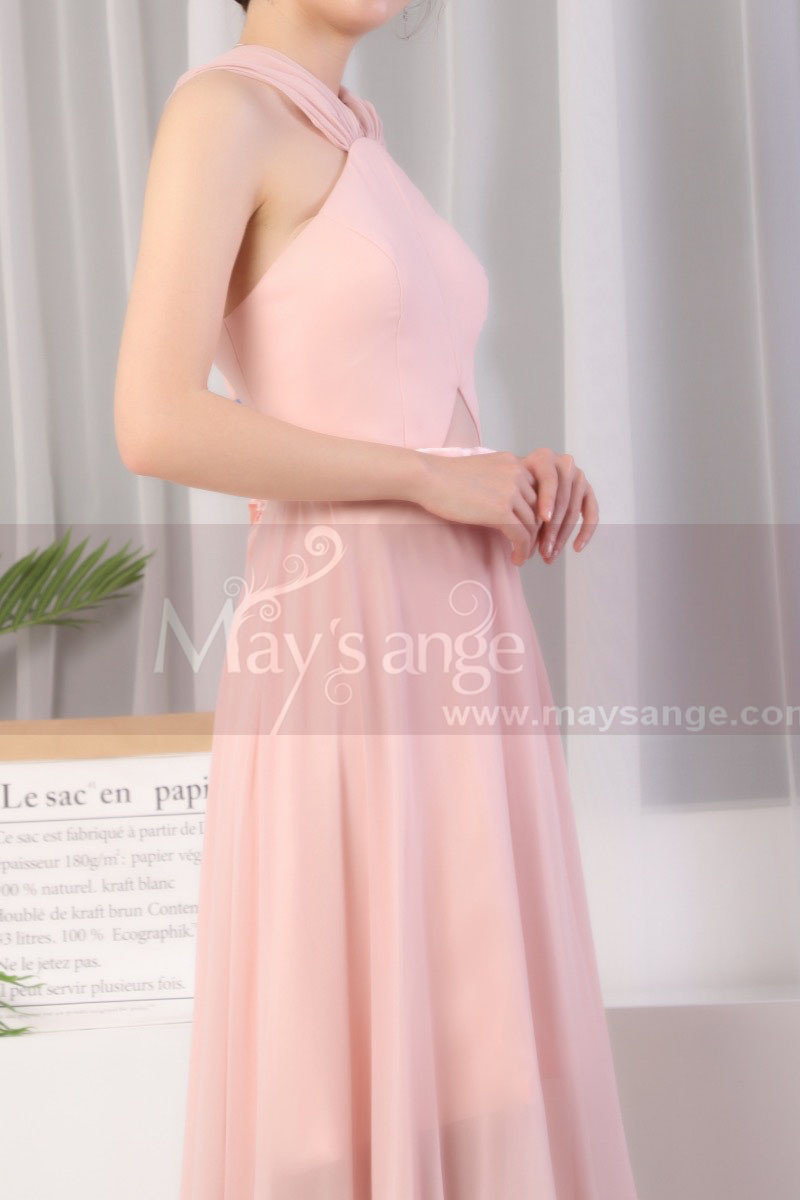Robe Bal Rose Longue En Mousseline Top A D coupe Ref L1975 Robes De robe-bal-rose-longue-en-mousseline-top-a-d-coupe-ref-l1975-robes-de