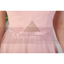 Long Pink Prom Dress Chiffon With Cut Out Top And Waist Belt - Ref L1975 - 06
