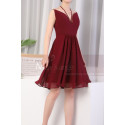 Crossed Back Short Burgundy Prom Dresses With Neck Straps - Ref C923 - 03