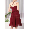 Robe De Cocktail A Bretelles Fines Bordeaux - Ref C923 - 05