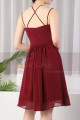 Crossed Back Short Burgundy Prom Dresses With Neck Straps - Ref C923 - 05