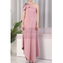 Asymmetrical Dusty Pink Ruffle Neckline Wedding Party Dresses - Ref L1976 - 05
