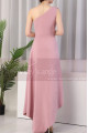 Asymmetrical Dusty Pink Ruffle Neckline Wedding Party Dresses - Ref L1976 - 03