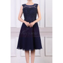 Robe Demoiselle D'Honneur Chic Bleu Marine Courte - Ref C925 - 05