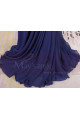 Cap Sleeves Blue Sexy Evening Dress With Slit And Crossed Back - Ref L1977 - 06