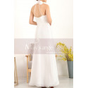 Adjusted Cut Civil Wedding Dress White With Halter Collar - Ref L1978 - 03