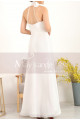 Adjusted Cut Civil Wedding Dress White With Halter Collar - Ref L1978 - 03