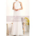 Adjusted Cut Civil Wedding Dress White With Halter Collar - Ref L1978 - 04