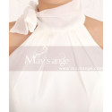 Adjusted Cut Civil Wedding Dress White With Halter Collar - Ref L1978 - 05