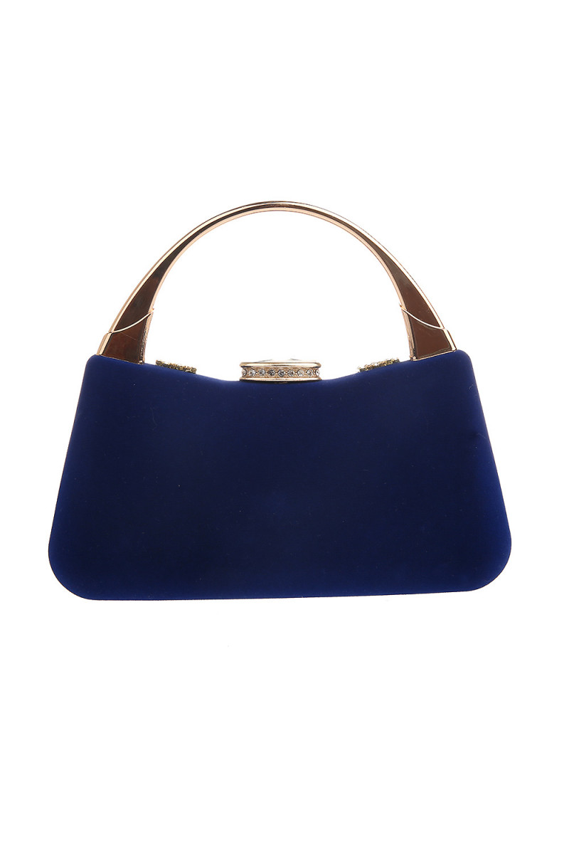 Royal Blue Evening Bag With Gold Touch