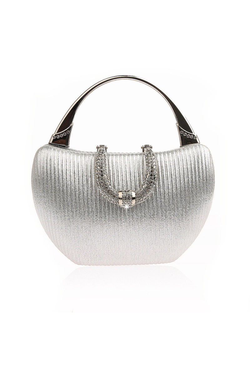 Rhinestone silver clutch evening bag