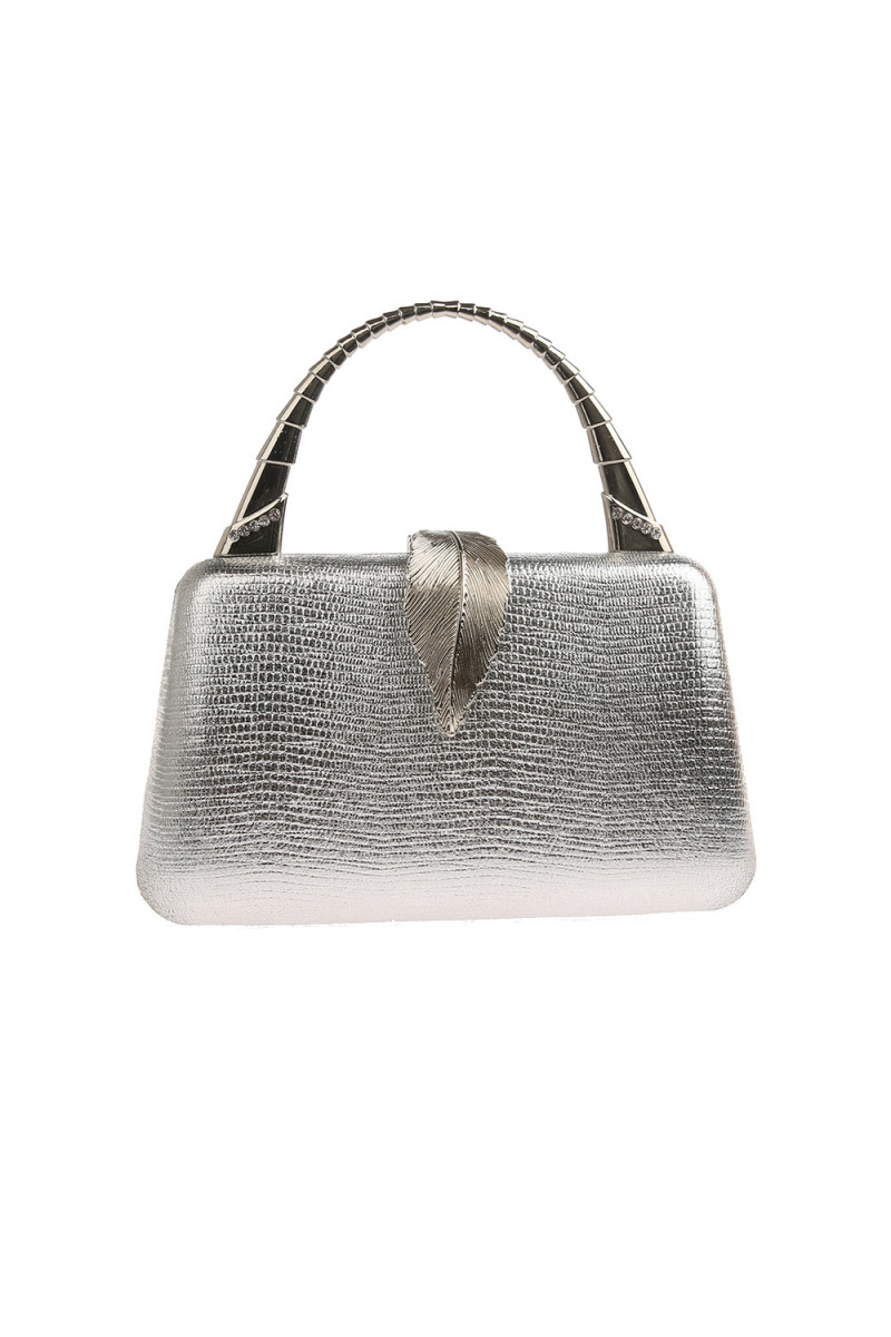 Vintage style grey evening bag a leaf - Ref SAC372 - 01