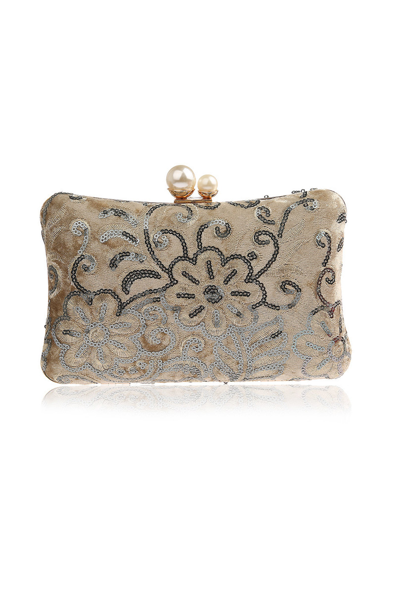 Square clutch bag with shiny pattern - Ref SAC378 - 01