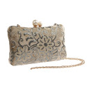 Pochette mariage dorée paillettes - Ref SAC378 - 03