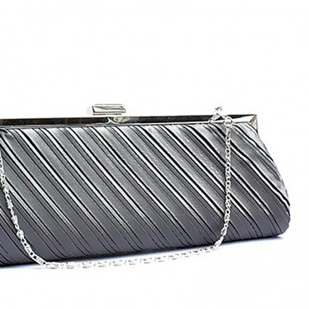 Sac Soirée Argenté Femme Pochette Paillettes - Sac à Bandoulière 3 En 1 Avec Chaîne Amovible
