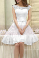 Illusion Bodice Short Pink Bridesmaid Dress - Ref C813 - 02