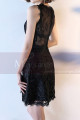 Lace Black Short Semi-Formal Dress With Yoke - Ref C989 - 03