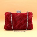 Fire Red classic clutch bag with chain - Ref SAC145 - 02