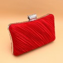 Fine pleats Red formal evening clutch - Ref SAC146 - 02