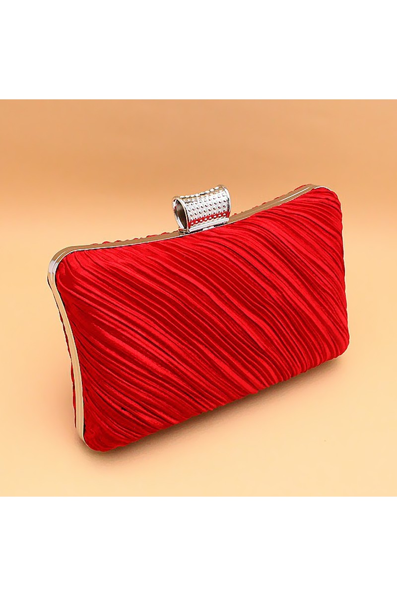 Fine pleats Red formal evening clutch - Ref SAC146 - 01