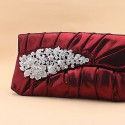 Burgundy clutch purse with rhinestone - Ref SAC148 - 02