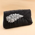 Sparkly white pattern black clutch bag - Ref SAC149 - 02