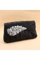 Sparkly white pattern black clutch bag - Ref SAC149 - 02